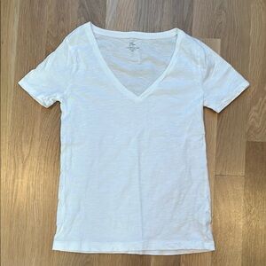 White V-Neck Women's Top